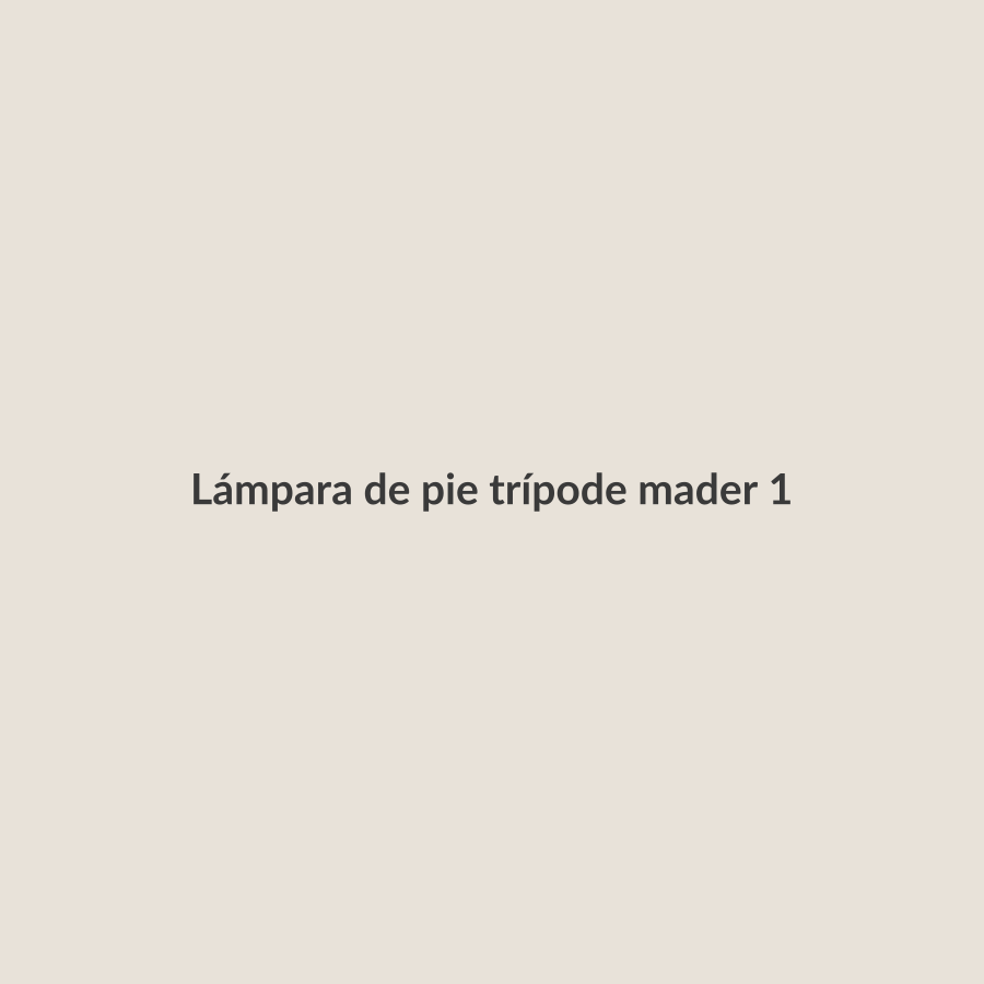 Lámpara de pie trípode madera y lino