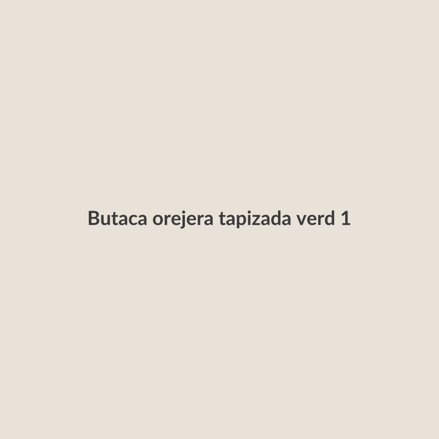 Butaca orejera tapizada verde botella